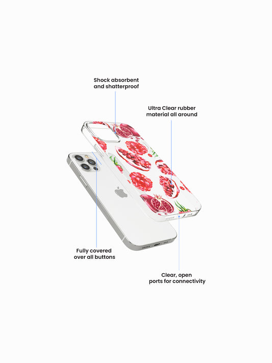 Pomegranate Fruit Printed Clear Silicone Cover