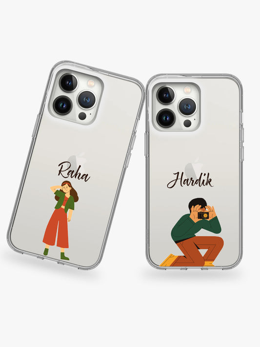 LovebugCouple Name Printed Clear Silicone Cover