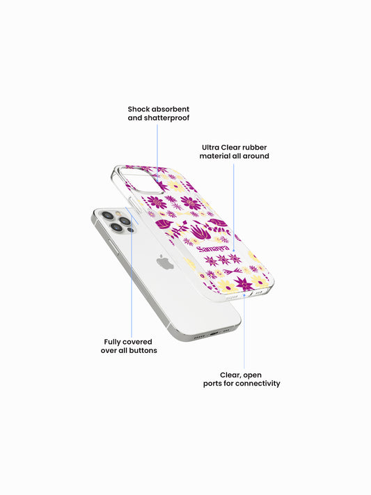 Damask Ethnic Name Printed Clear Silicone Cover