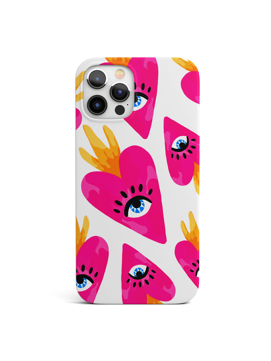 Pink Heart Evil's Eye Matte Case