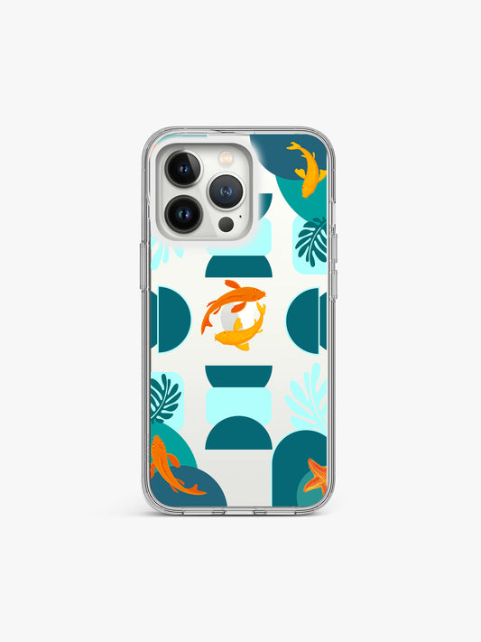 Koi fish Riddle Printed Clear Silicone Cover