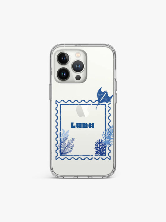 Marine Blupalette Name Printed Clear Silicone Cover