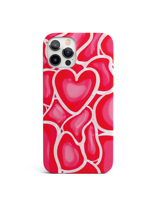 Lovely Hearts Motif Matte Case