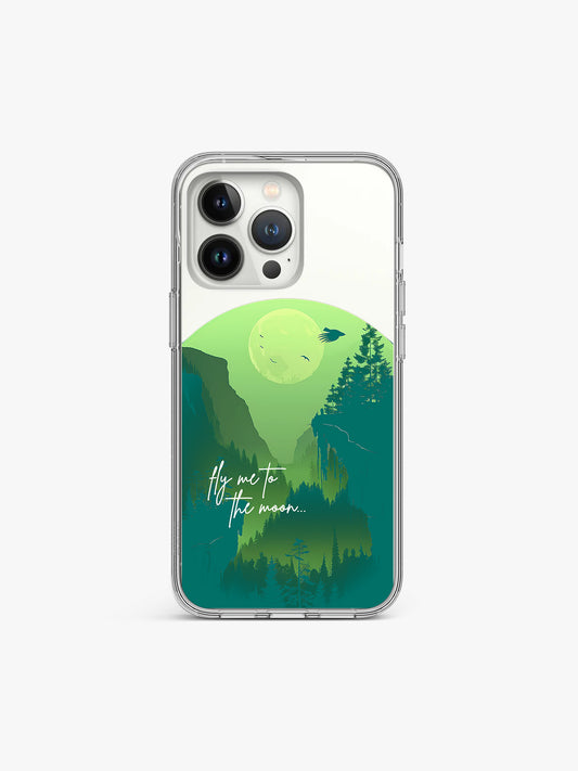 Fly to the Moon Printed Clear Silicone Cover