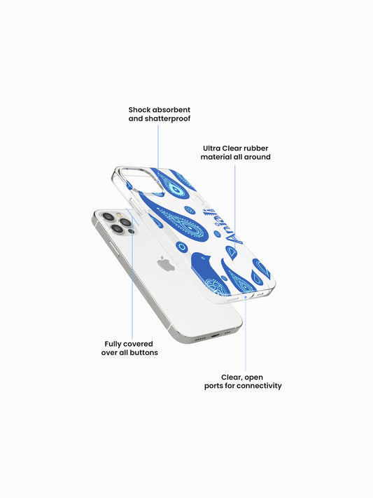 Lapis Paisley Ethnic Name Printed Clear Silicone Cover