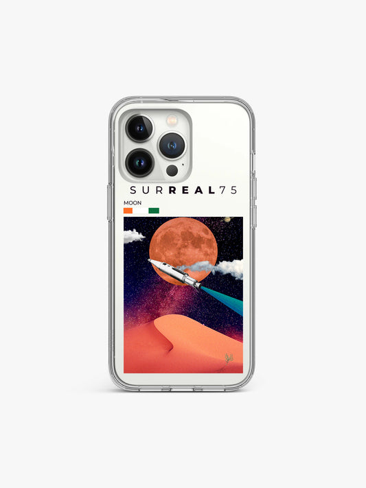 Surreal Moon Printed Clear Silicone Cover