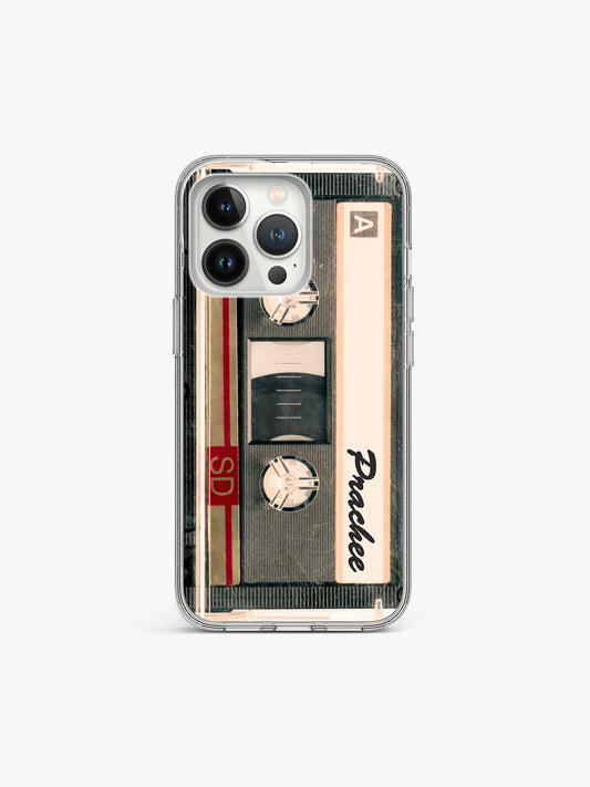 80's Cassette Music Name Printed Clear Silicone Cover
