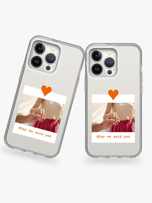 Soulmate Couple Name Printed Clear Silicone Cover