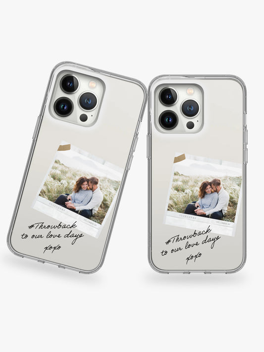 Love XOXO Couple Name Printed Clear Silicone Cover