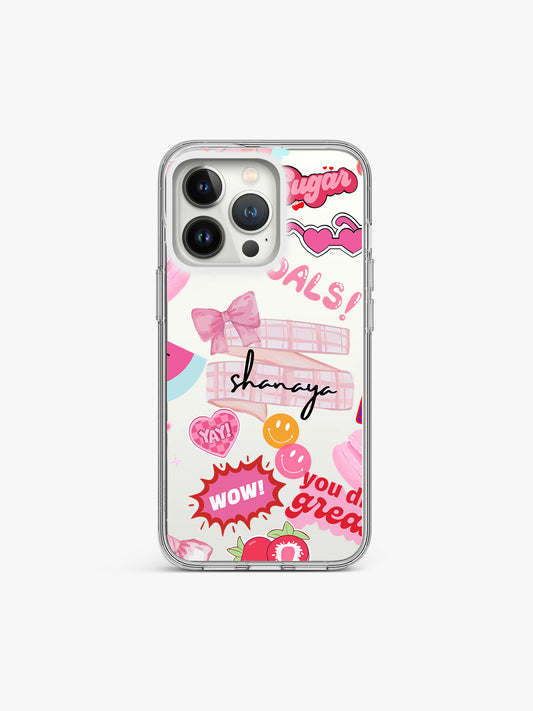 Berry girl Sticker Printed Clear Silicone Cover