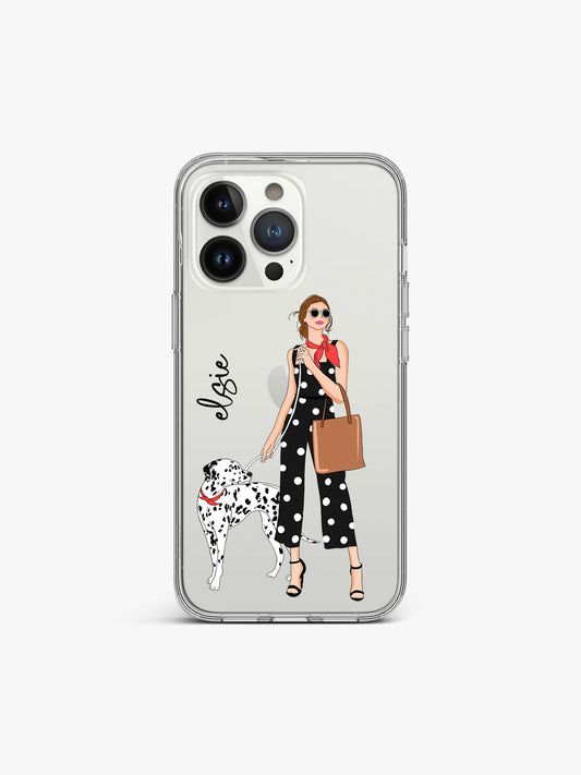 iPhone 12 Pet love Girl Name Printed Clear Silicone Cover