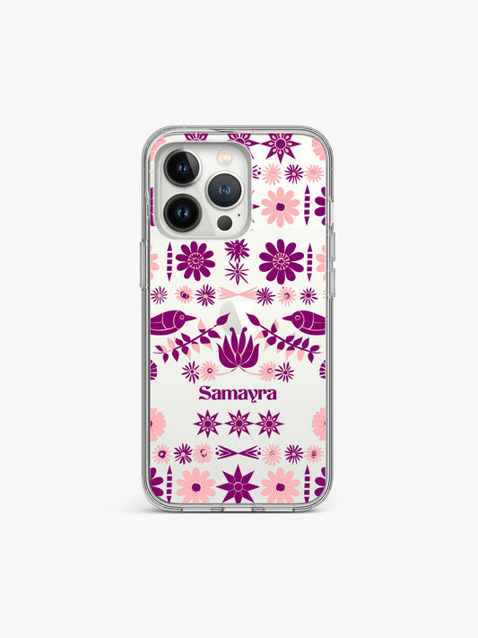 Damask Ethnic Name Printed Clear Silicone Cover