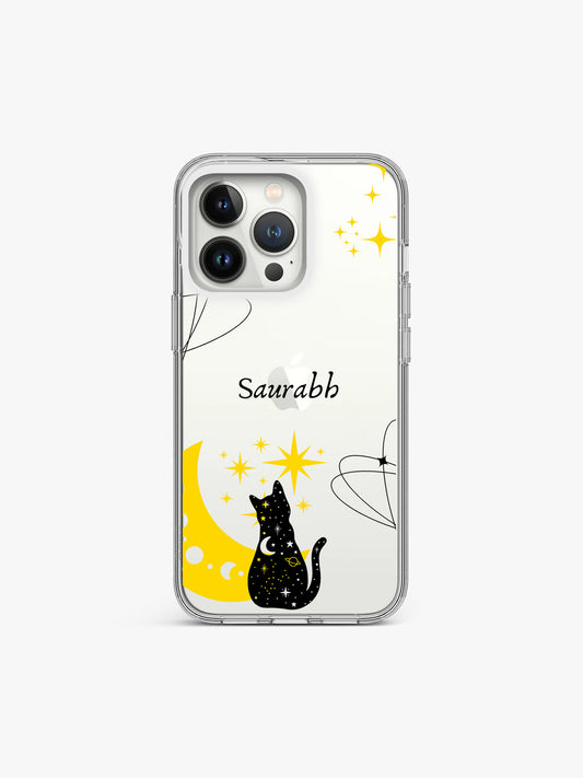 Cat Dreamy Name Printed Clear Silicone Cover