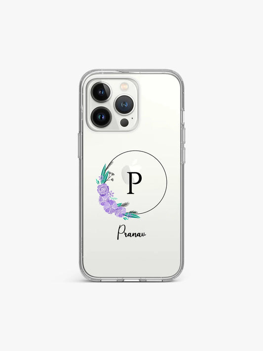 Floral Ring Name Printed Clear Silicone Cover
