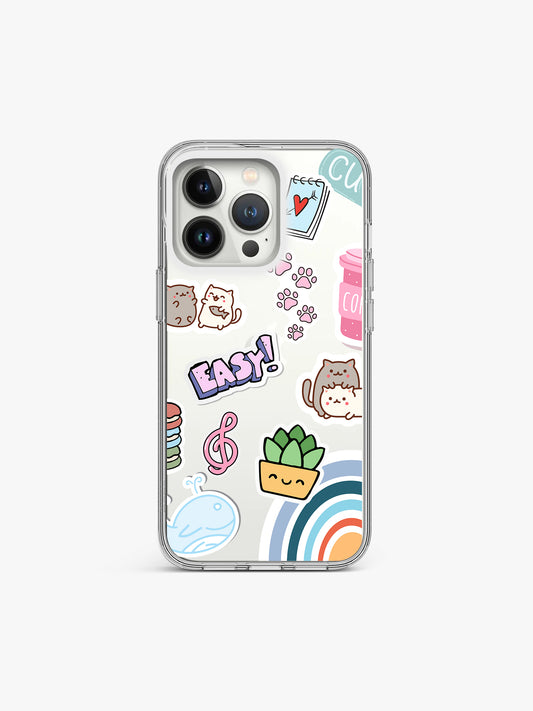 Gomu Pechu Sticker Printed Clear Silicone Cover
