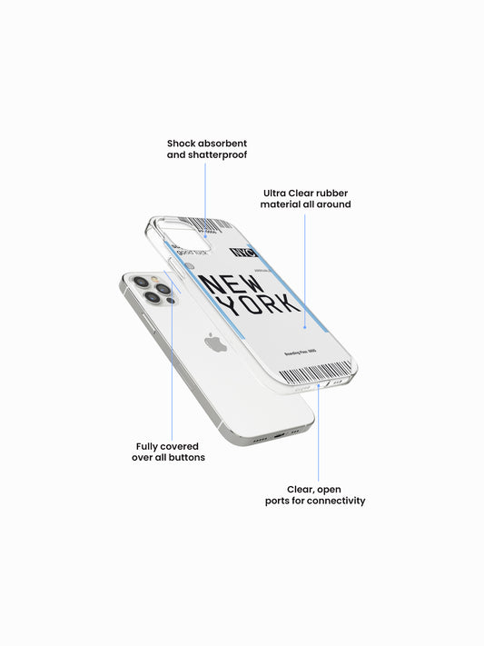New York Ticket Travel Silicone Case Cover