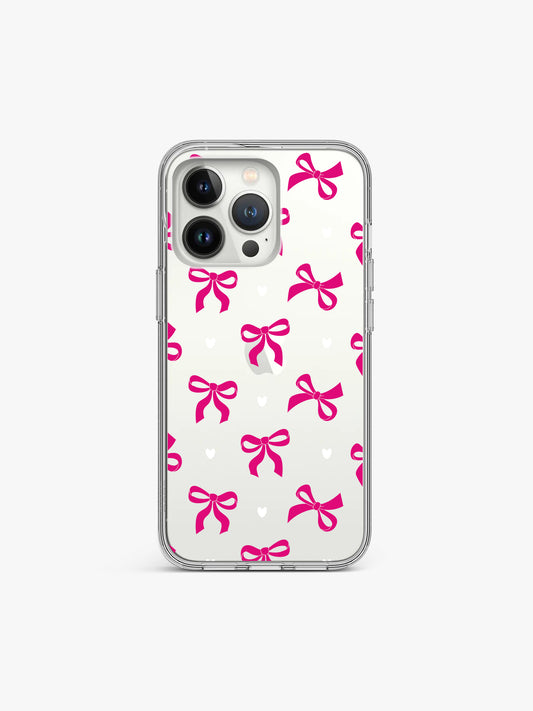 Blush Bow Pinky Printed Clear Silicone Cover