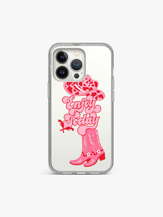 Enjoy today Pinky Printed Clear Silicone Cover