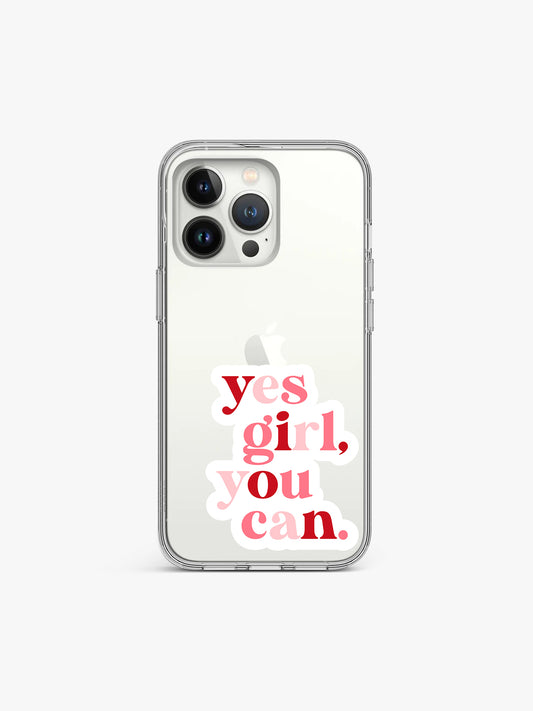 Yes you can Pinky Printed Clear Silicone Cover