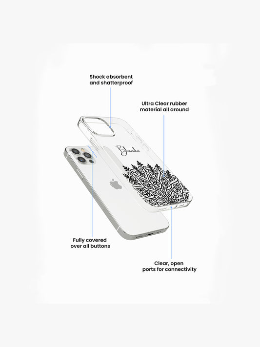 Stroke Mandala Name Printed Clear Silicone Cover