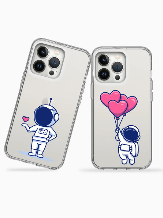 Astronaut Couple Silicone Case Cover