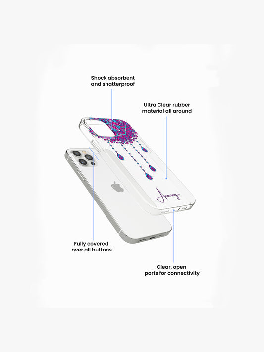 Orchid Mandala Name Printed Clear Silicone Cover