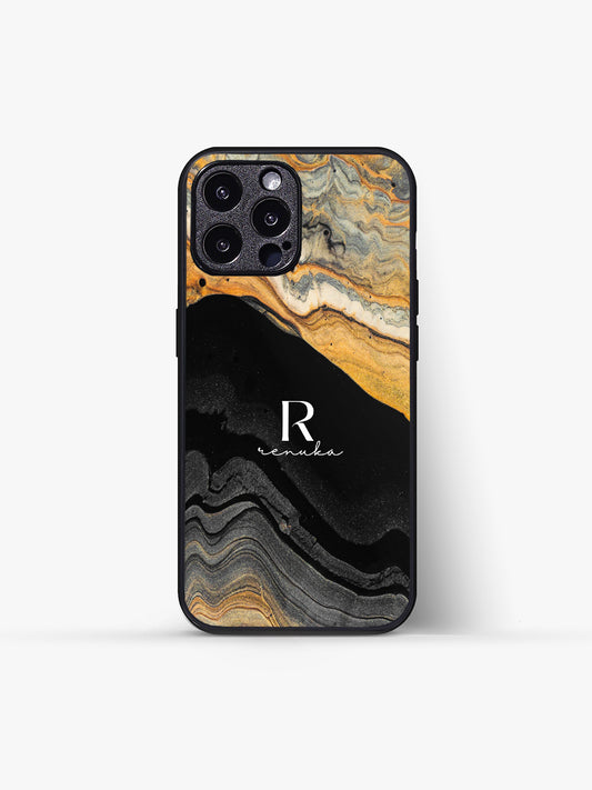 Black Crystal Name Glass Gripper Cover