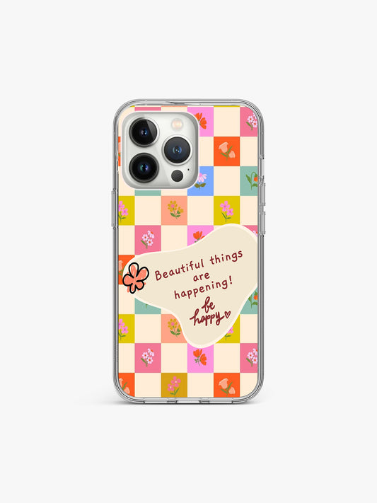 Blooming Ghingham Silicone Case Cover