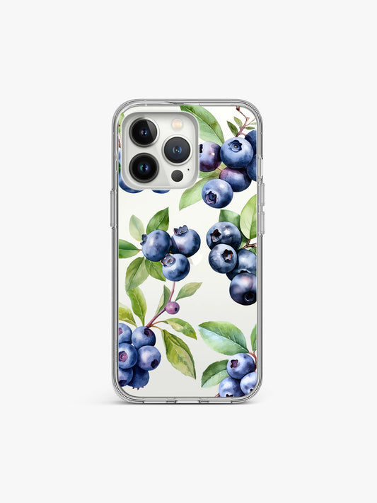Blueberry Fruit Printed Clear Silicone Cover