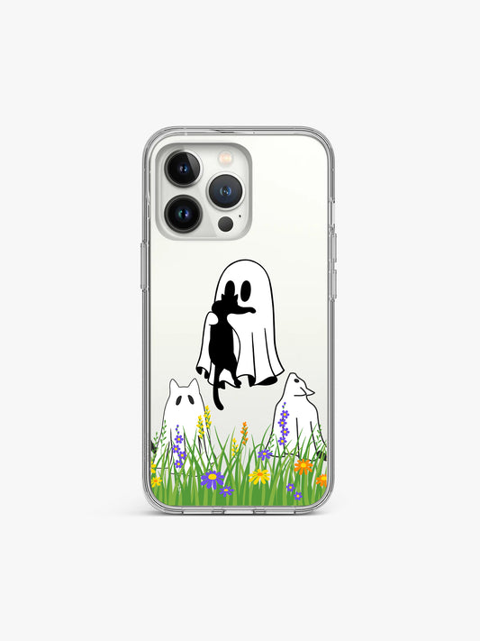 Cat loving Ghost Silicone Case Cover