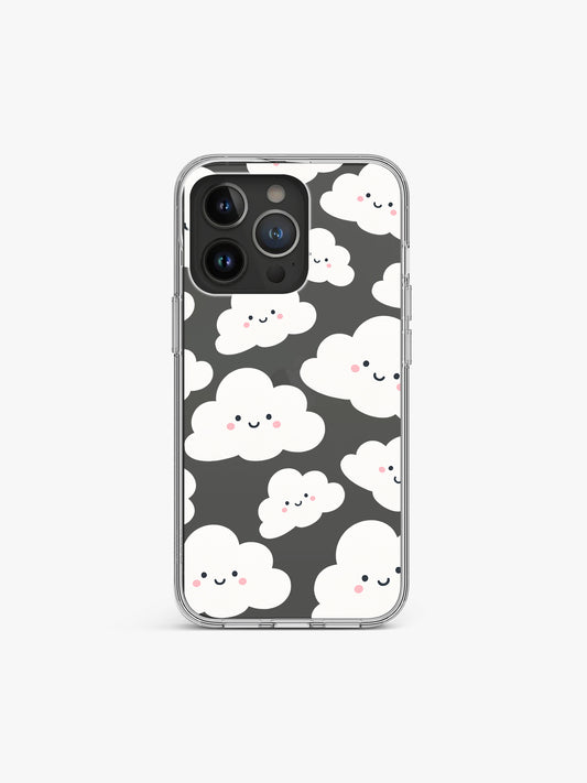 Cute Kawai Cloud Printed Clear Silicone Cover