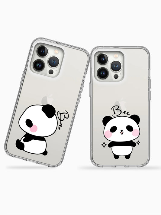 Cute panda Couple Silicone Case Cover