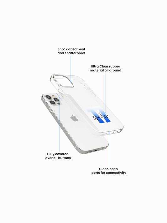 Lucknow Gradient Cricket Name Printed Clear Silicone Cover