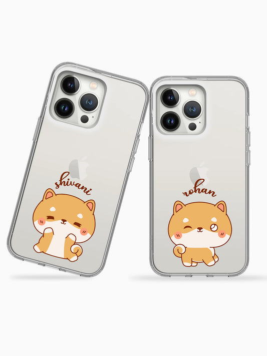 Gummy bear Couple Name Printed Clear Silicone Cover