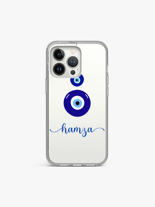 Jinx Evil's eye Name Printed Clear Silicone Cover