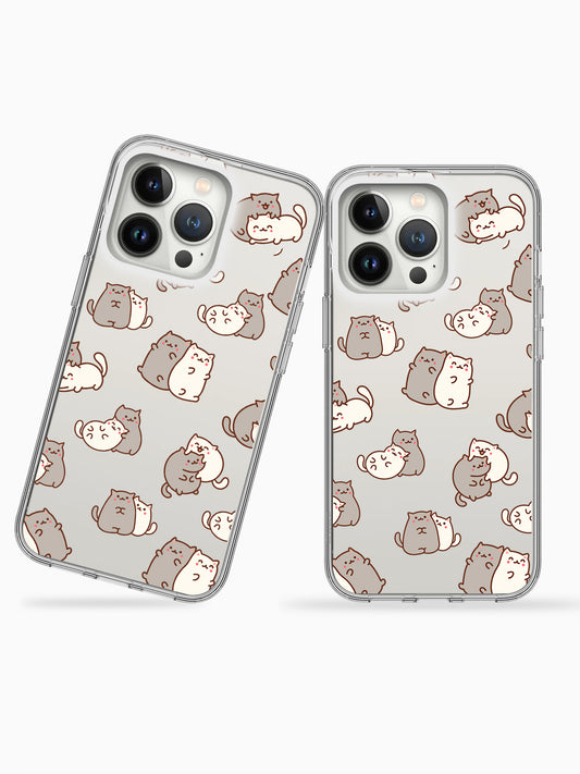 Meow cute Couple Silicone Case Cover