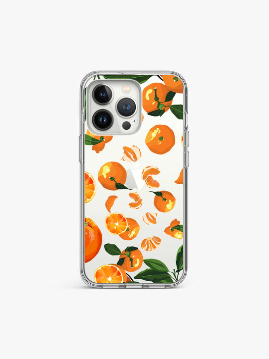 Orange Fruit Printed Clear Silicone Cover