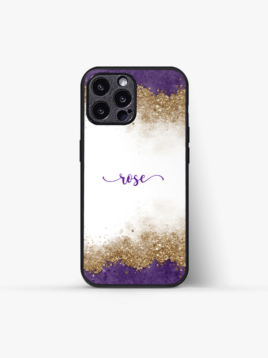 Purple Crystal Name Glass Gripper Cover