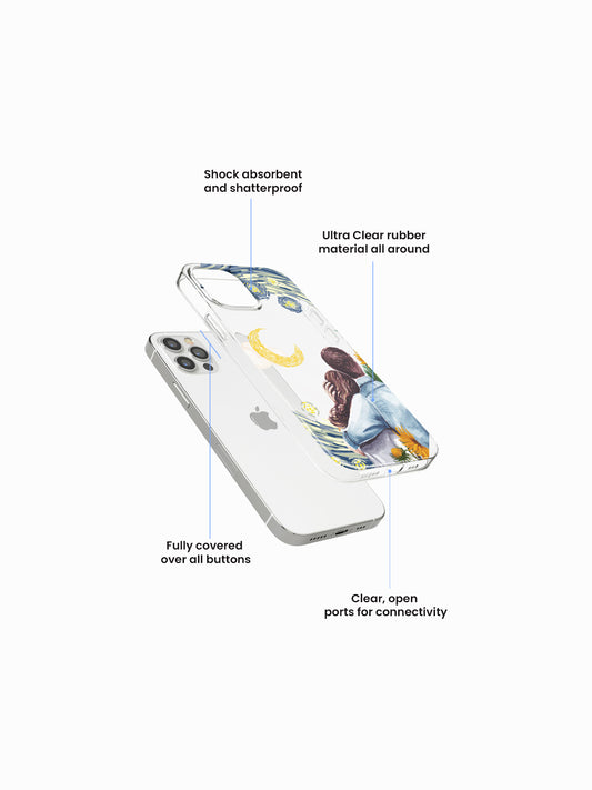 Stargazing Couple Silicone Case Cover