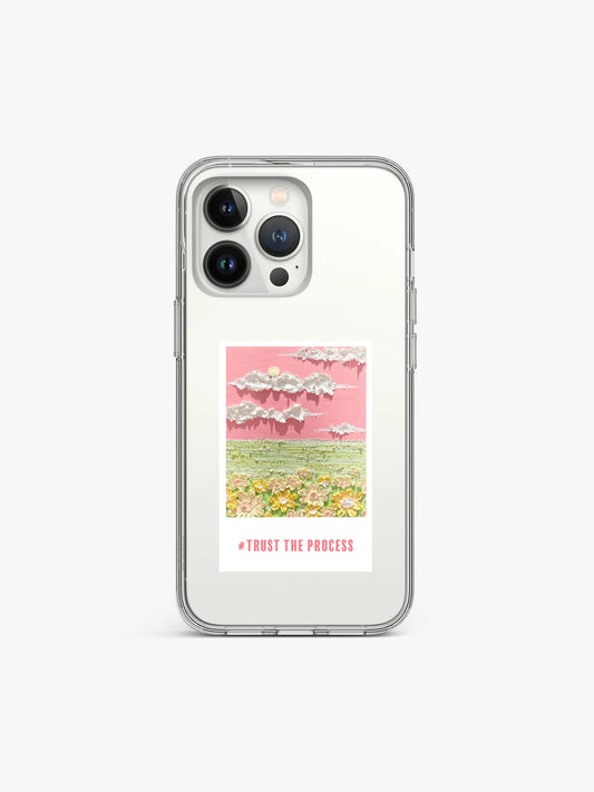 Trust the process Cloud Printed Clear Silicone Cover