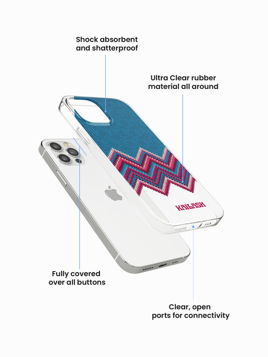 Bubblegum Chevron Name Printed Clear Silicone Cover