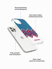 Bubblegum Chevron Name Printed Clear Silicone Cover