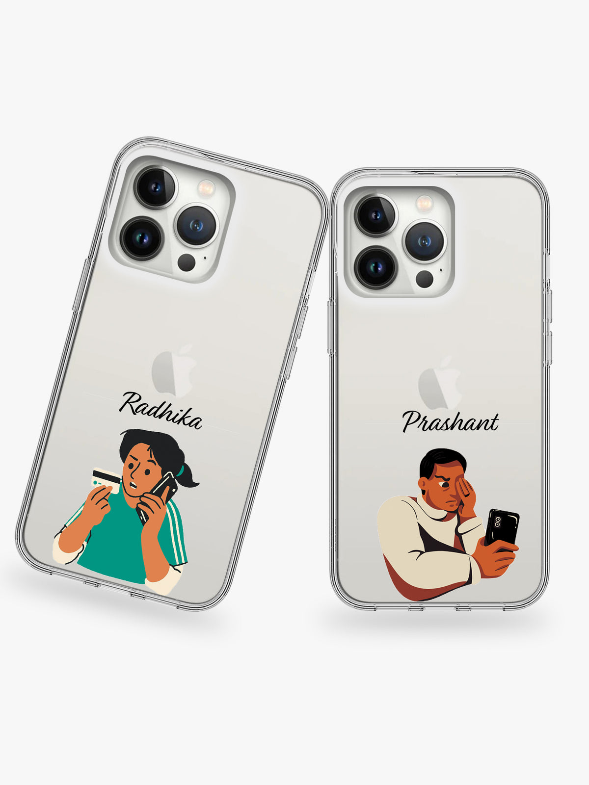 Mr./Mrs. Right Couple Name Printed Clear Silicone Cover