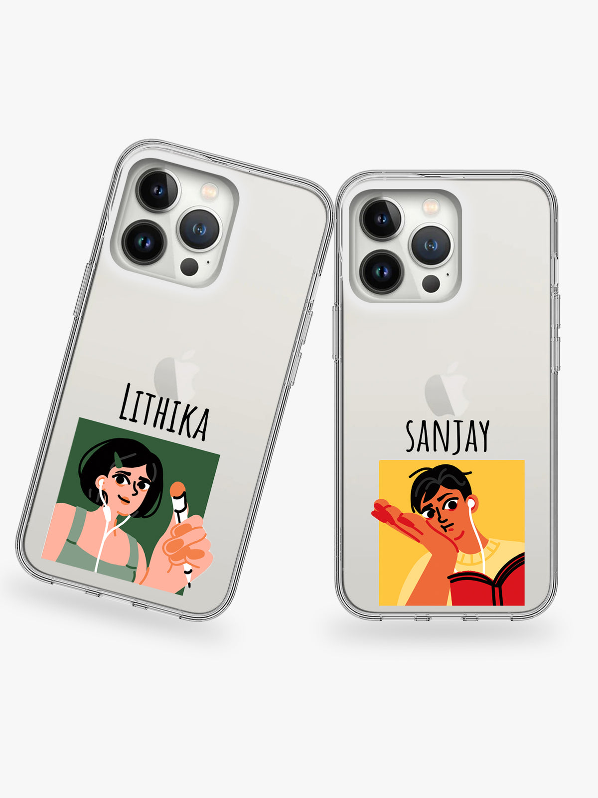 Mi Amour Couple Name Printed Clear Silicone Cover