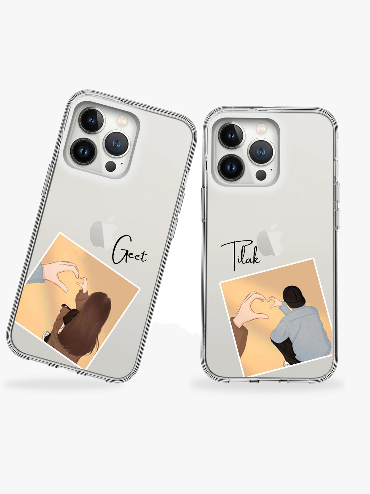 Candid love Couple Name Printed Clear Silicone Cover