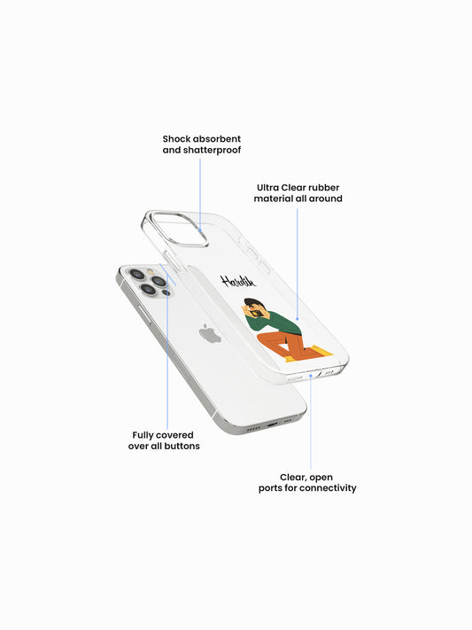 LovebugCouple Name Printed Clear Silicone Cover