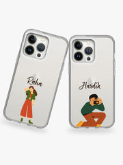 LovebugCouple Name Printed Clear Silicone Cover