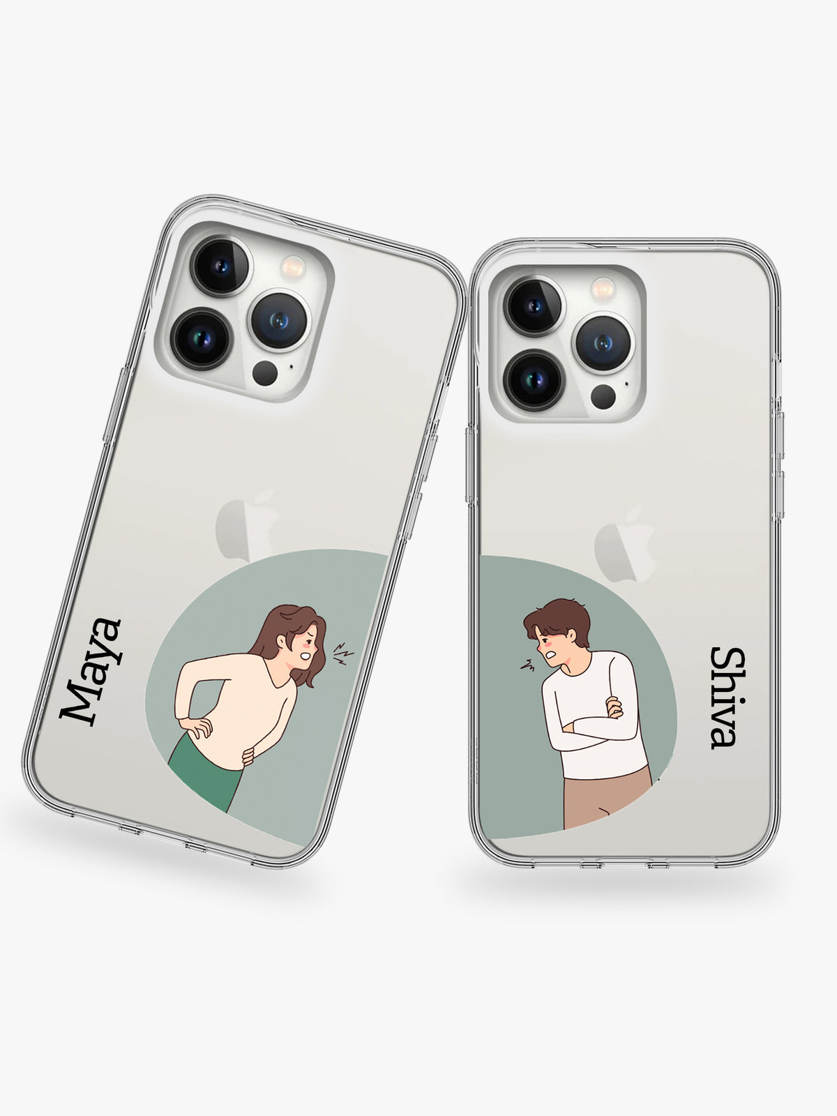 Double Trouble Couple Name Printed Clear Silicone Cover