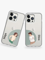 Double Trouble Couple Name Printed Clear Silicone Cover