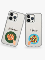 Salad to her Pasta Couple Name Printed Clear Silicone Cover